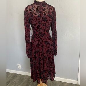 Unique vintage La Catrina burgundy dress